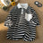 Summer trend men and women hip-hop personality waffle stripes POLO short sleeved couple loose vintage casual T-shirt top y2k - Lootquake