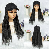 20" Box Braids Baseball Cap Wig | Afro Black Women | Adjustable Hat Wig