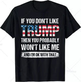 Trump 2024 I'Ll Be Back Elect Donald Trump 2024 Election Pure Cotton T-Shirt Vintage T Shirt Womens Tees Ropa Hombre Unisex - Lootquake