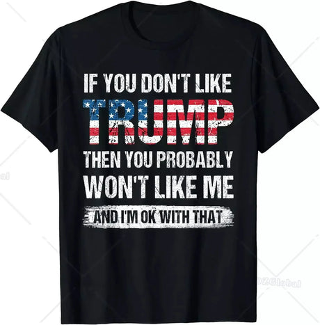 Trump 2024 I'Ll Be Back Elect Donald Trump 2024 Election Pure Cotton T-Shirt Vintage T Shirt Womens Tees Ropa Hombre Unisex - Lootquake