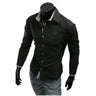 Mens Casual Shirts 2024 Single Breasted Mens Slim Fit Dress Long Sleeve Shirts Soild Male Social Shirts Designer Chemise Homme