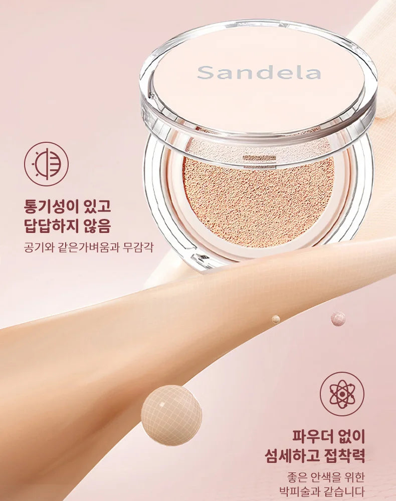 Base de maquillaje hidratante mate y sedosa de SANDELA, de larga duración, con cojín de aire, crema BB y CC en cojín