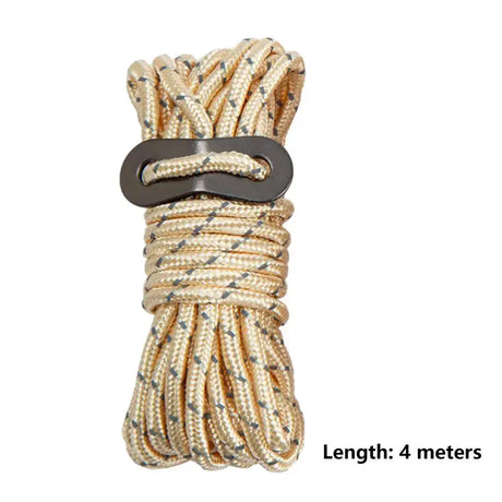 Outdoor 4M Reflective Guyline Camping Tent Cord Paracord Rope with Guyline Adjuster Tent Tarp Canopy Shelter Backpacking Rope - Lootquake