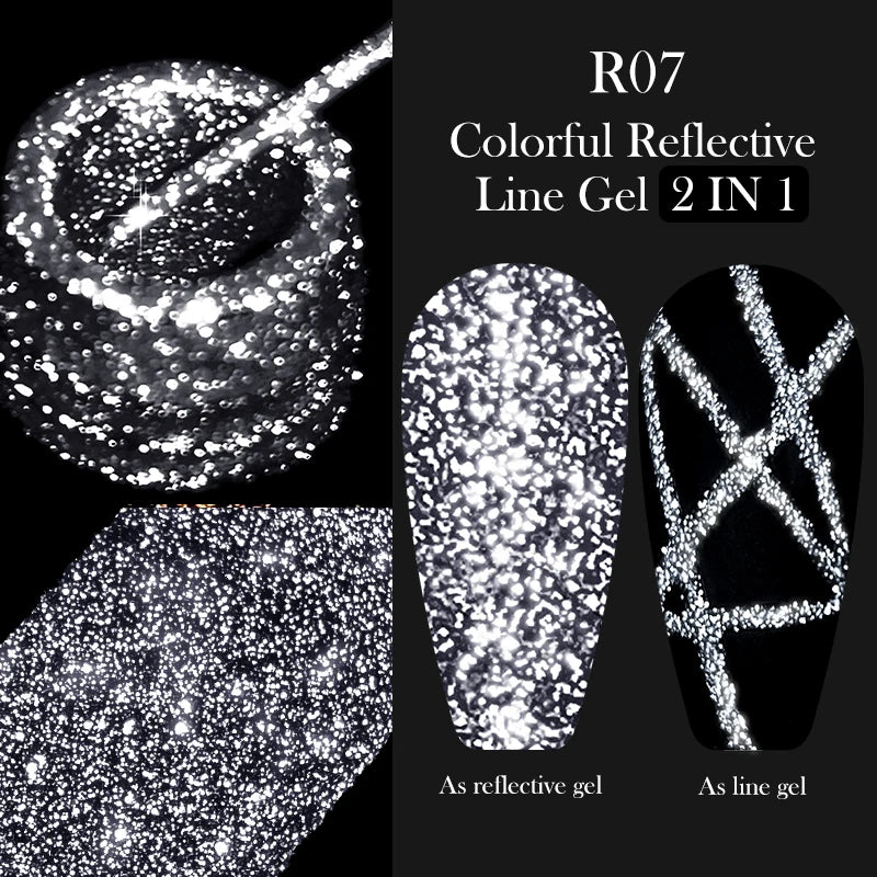 LILYCUTE 5ml Liner Gel Nail Polish UV LED Nail Art Paint Gel Gorgeous Glitter French Effect Semi Permanent Nail Painting UV Gel