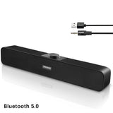 Bluetooth Soundbar Speaker 3W*2 Dual Bass 360° Stereo Wired & Wireless USB Powered HiFi Audio for PC TV