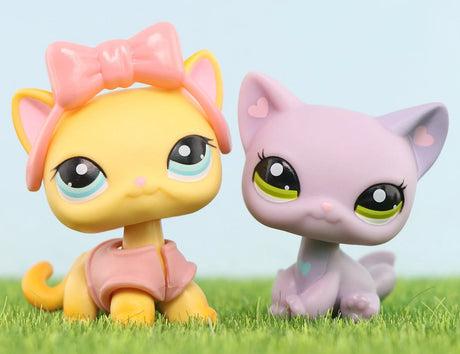 Mini 2pcs Lot Pet Shop Dogs and Cats Collectable With Accessories Best Gift For Kids Toy - Lootquake
