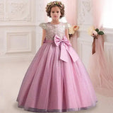 New Christmas Party Princess long dress children's dress children's gauze lace birthday party dinner ball big butterfly dress