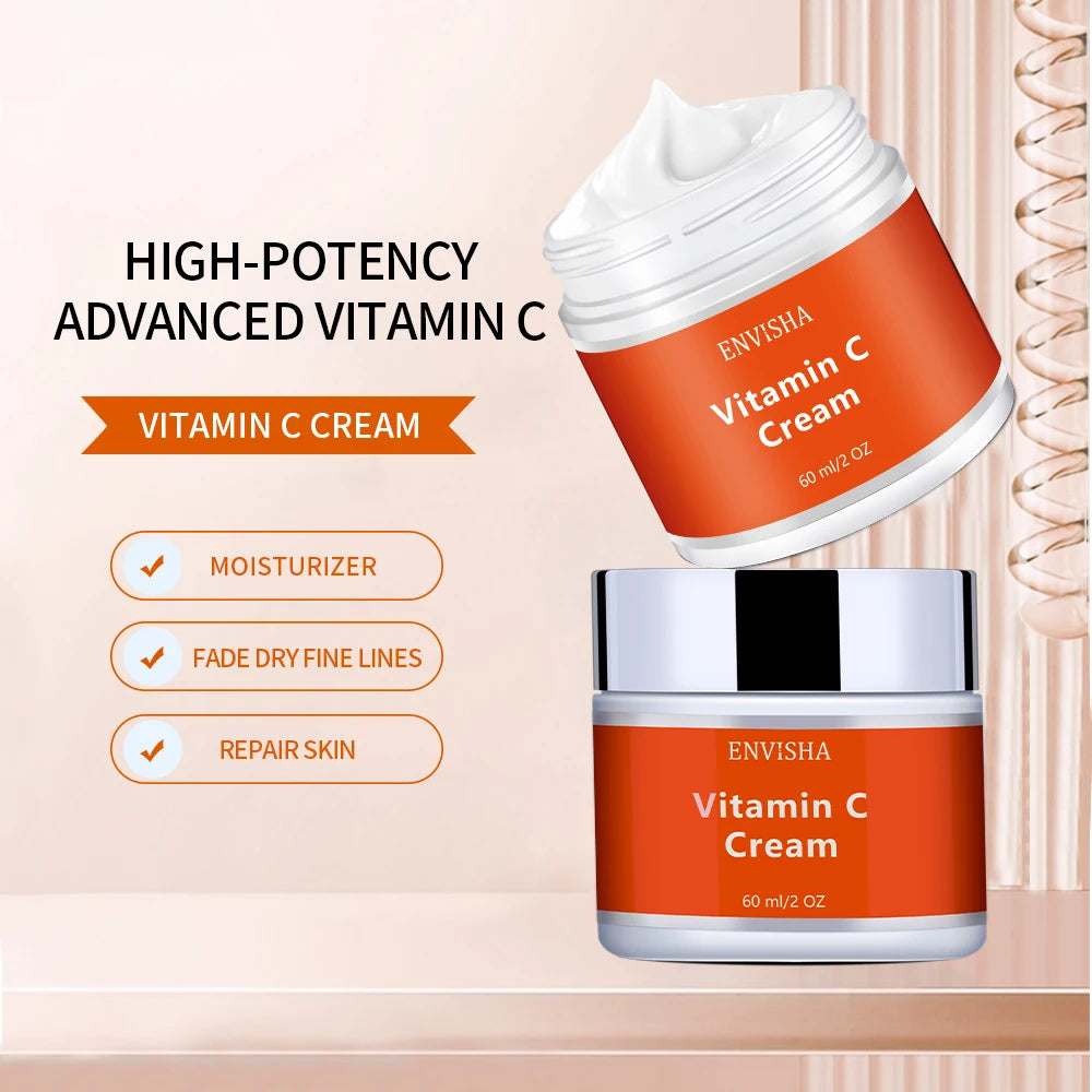 Crema facial ENVISHA Beauty Health con vitamina C, cuidado de la piel, antiarrugas, antiedad, hidratante, reduce los poros, blanquea, suaviza y reafirma.