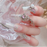 Light Luxury Charms Luxury Nails DIY Nail Charms Japanese Style Pink Jewel Nails Decor Manicure Ornaments Alloy
