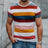 Mens Work Shirts Mens T-Shirts Tops Gifts Mens Womens Everyday Stripe Print Short Sleeve Crew Neck T-Shirt Tops Gym Tops - Lootquake