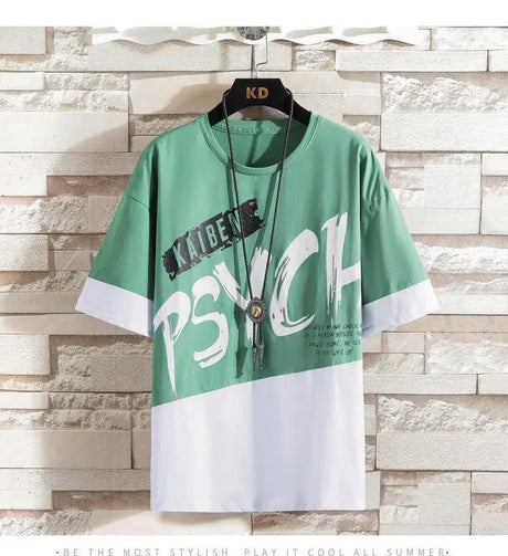 Men Casual T Shirt Letter Printed T-Shirt Hip Hop Y2K Streetwear Fashion Sport Gym Summer Washed Tops Men Clothing Trends 반팔 남자 - Lootquake