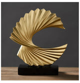 Decoration Sculpture Gold Modern Abstract Art Sculpture Resin Crafts Sculpture Ornaments Home Office Desk Decoration Accessories