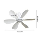 Silent 6 Leaves USB Powered Ceiling Canopy Fan with Remote Control Timing 4 Speed Hanging Fan for Camping Bed Dormitory Tent New - Lootquake