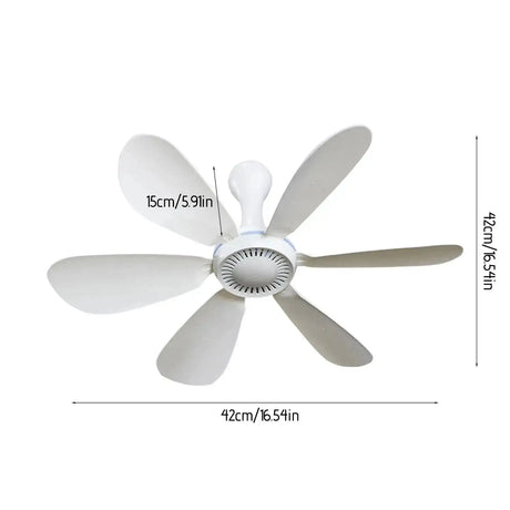 Silent 6 Leaves USB Powered Ceiling Canopy Fan with Remote Control Timing 4 Speed Hanging Fan for Camping Bed Dormitory Tent New - Lootquake