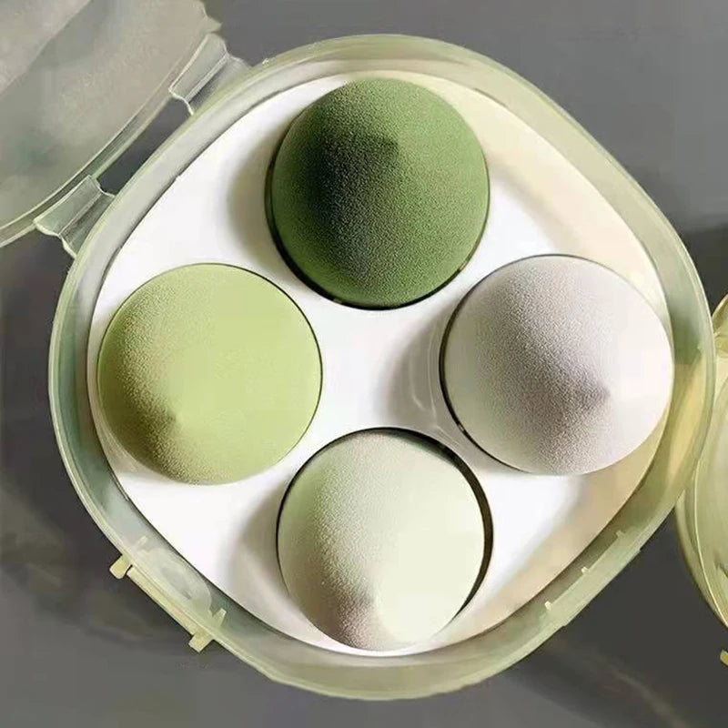 4Pcs Makeup Sponge Powder Puff Dry and Wet Combined Beauty Cosmetic Ball Powder Puff Bevel Cut Make Up Sponge Foundation Tools