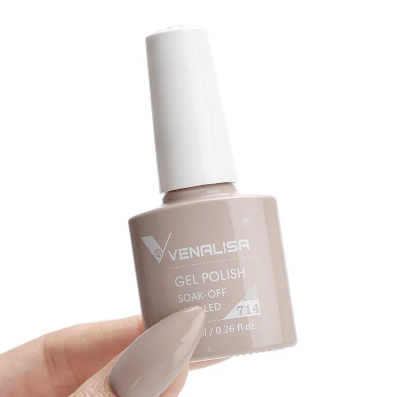 Venalisa Nail Gel Polish 7.5ml #758 Funny Bunny Milky White VIP3 Collection Long Wear Diamond Top Coat Soak Off UV LED Gel Nail