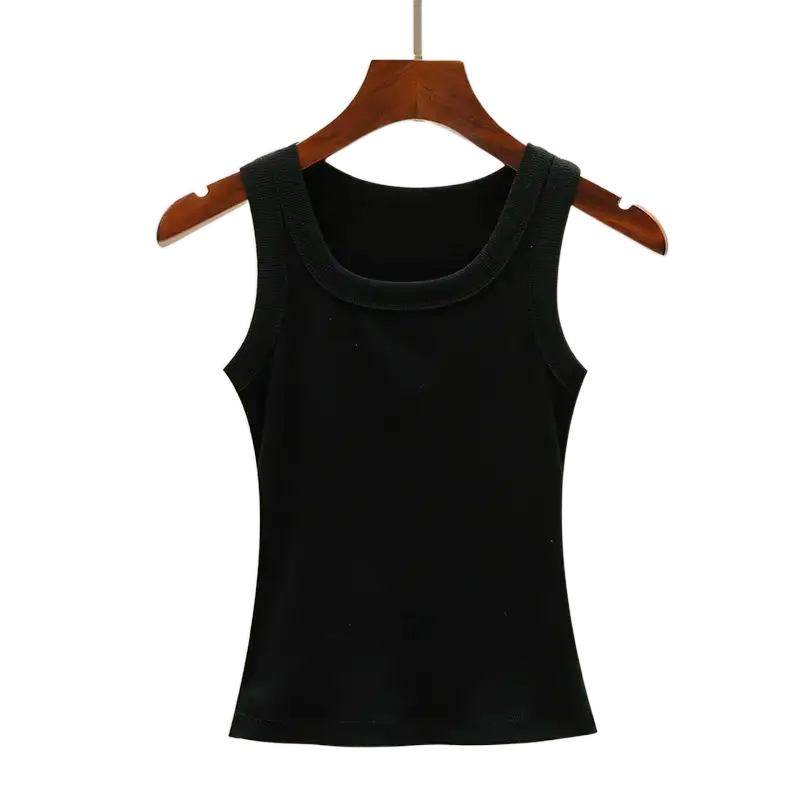Camisola de algodón suave para mujer, conjunto de verano, camiseta ajustada y sexy, camiseta de punto y top sin mangas para exteriores