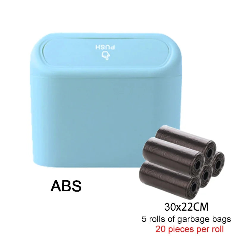 Car Trash Can Bin with Lid Car Garbage Can Leakproof Mini Car Interior Storage Case Trash for Car Office Home Car Acessories