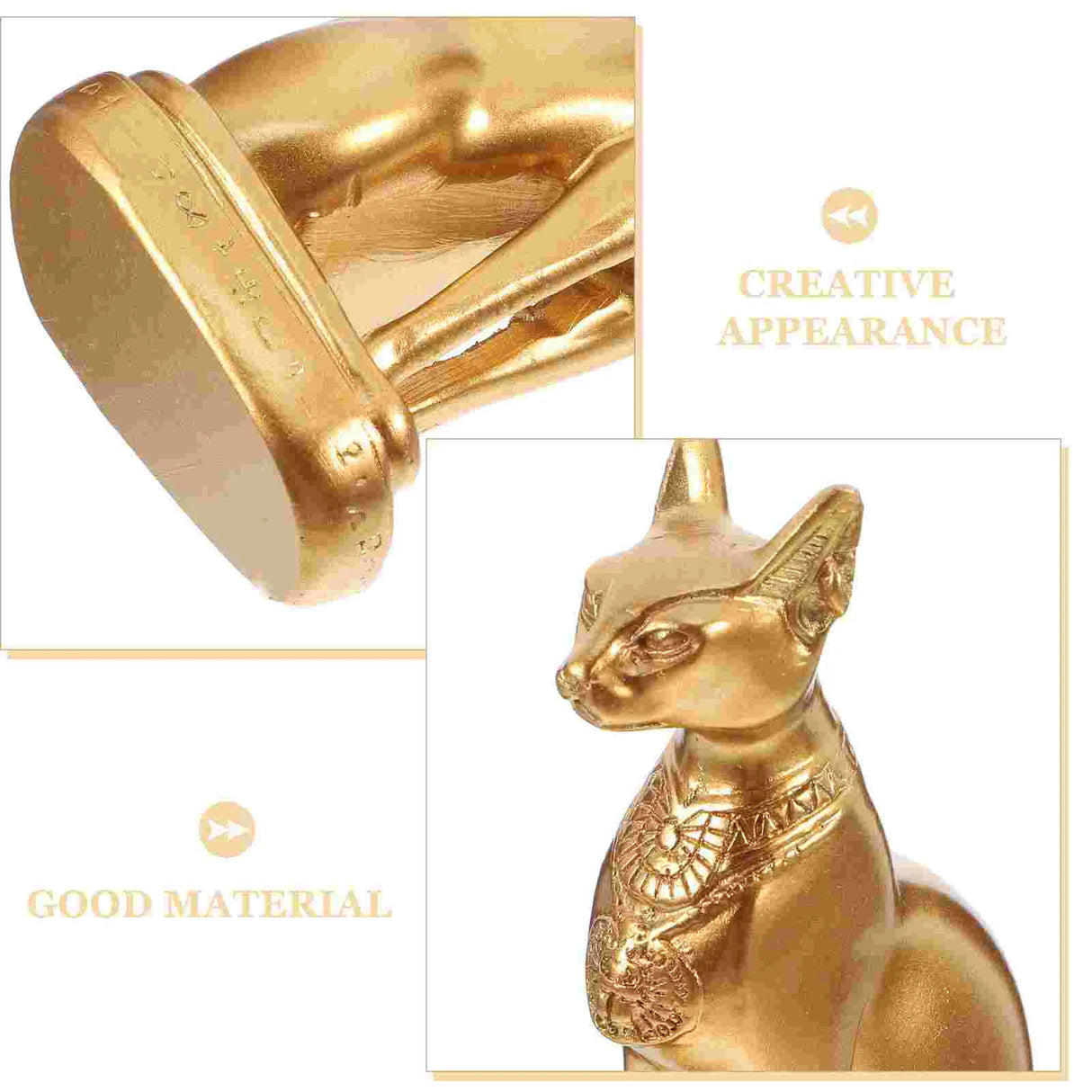 Egyptian Cat God Gold Decor Bastet Statue Commemorate Shaped Ornament Tabletop Resin Craft Desktop Adornment Sand Goddess