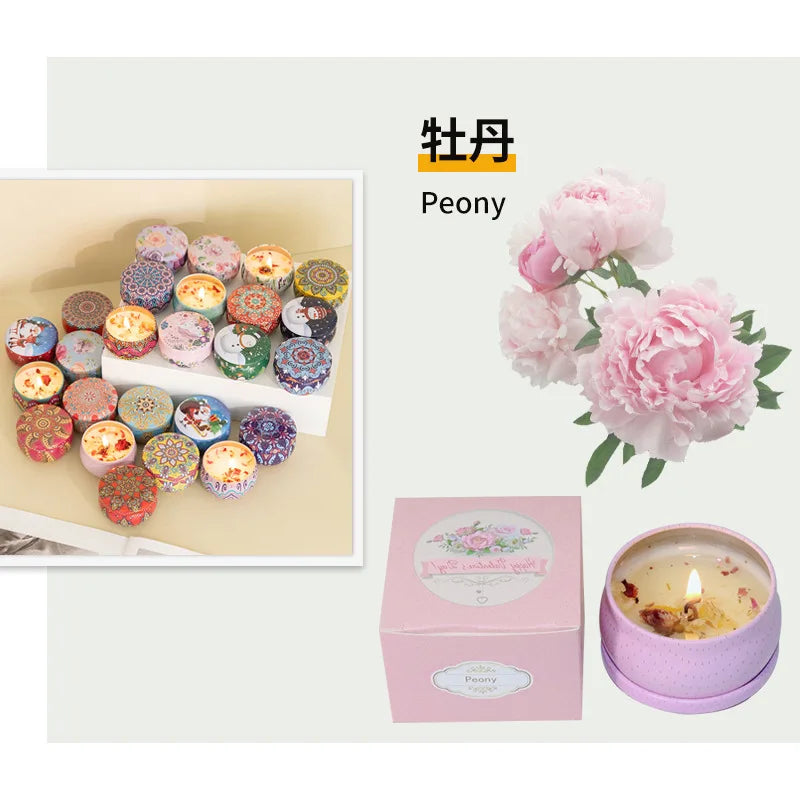 Bougie parfumée aux fleurs séchées, souvenir de mariage, parfum de fleur éternelle, bougie parfumée à l'huile essentielle de plante longue durée