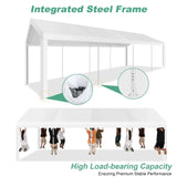 10 x 30 Canopy Tent Heavy Duty, 10x30 Party Tent with Removable Sidewalls & 4 Built-in Sandbags, Wedding Tent UV 50+，Waterproof - Lootquake