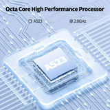 Tablette PRITOM 10 pouces Android 13, 8 (4 + 4) Go + 64 Go extensible 1 To, Wi-Fi 6, haut-parleurs et appareil photo double boîtier, BT 5.0, avec stylet mécanique C