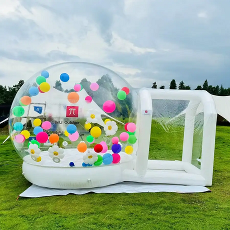 Inflatable bubble house PVC tent includes blower/protective carpet/PVC repair glue/air pump/colorful balloons/free shipping - Lootquake