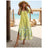 Elegant Dresses For Women Holiday V-Neck Long Dress 3d Vintage Flowers Print Short Sleeve Slit Skirt Summer New Beach Dresses - Lootquake