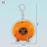 Funny Banana Cat Key Chain Creative Acrylic Happy Cats Schoolbag Pendant Bag Accessories DIY Mobile phone Lanyard Student Gift - Lootquake