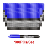 6PCs/Set Permanent Marker Pen Fine Point Waterproof Markers Thin Nib Crude Nib Black Blue Red Ink 1.5mm Fine Color Marker Pens