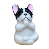Sitting Figurine Meditation Dog Sculpture Sitting Pug Puppy Yoga Meditation Dog Ornaments Sculptures for Indoor Outdoor Garden