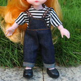 Dolls Clothes Suit For 16cm Doll Dress Up Accessories Sleeveless Top Casual Pants Denim Grid Dress Skirt Daily Wear Accessories - Lootquake