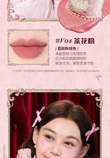 Crema labial Flower Knows Strawberry Cupid Cake, barra de labios hidratante mate, maquillaje de labios suave y sedoso, cosméticos profesionales.
