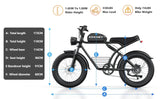 Bicicleta eléctrica K7 de 2000 W, 48 V, 40 Ah, motor dual máximo, batería dual, motocicleta eléctrica todoterreno de 20 pulgadas con neumáticos anchos, 7 velocidades
