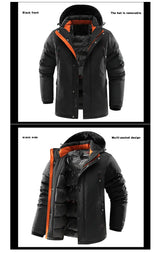 Winter Men Long Snow Hooded Parkas Man Mountain Ski Thermal Coats Men -30 Degree Thicken Windbreaker Down Padded Jacket Clothing - Lootquake