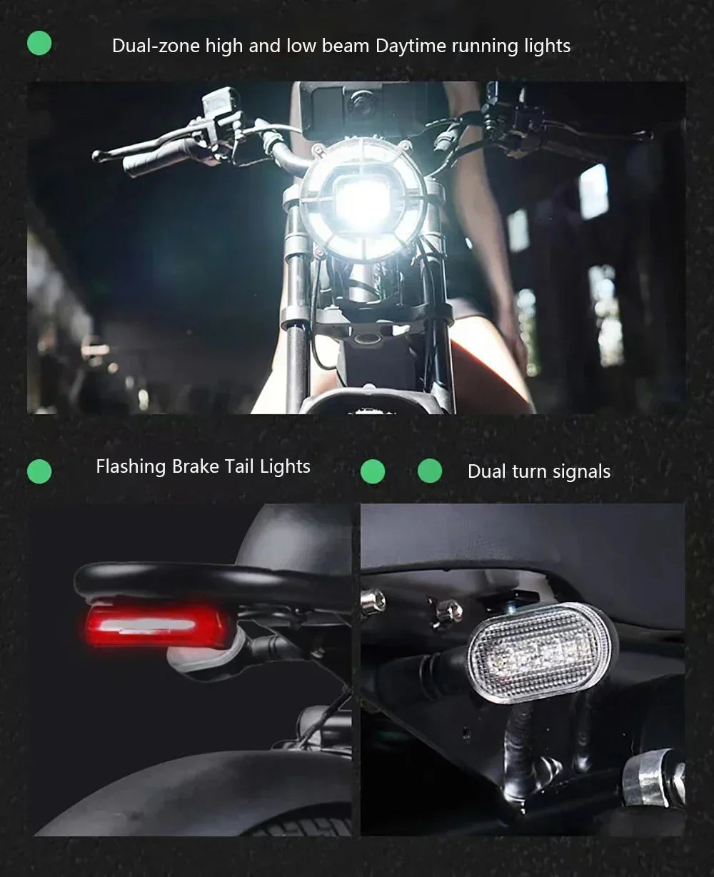 Bicicleta eléctrica de carretera Ebik Black Warrior de 3000 W, 60 V, 45 Ah, para adultos, todoterreno de 20 pulgadas, con neumáticos anchos, 2000 W.