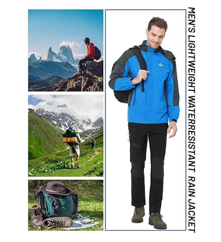 Men Autumn Jacket Camping Hiking Trekking Windbreaker Waterproof With Hood Spring Outdoor Sports Travel Climbing Coats - Lootquake