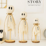Wooden Crafts Ghost Wooden Stand Spooky Design Unique Ornaments Spooky Wooden Decor Halloween Handmade Decor