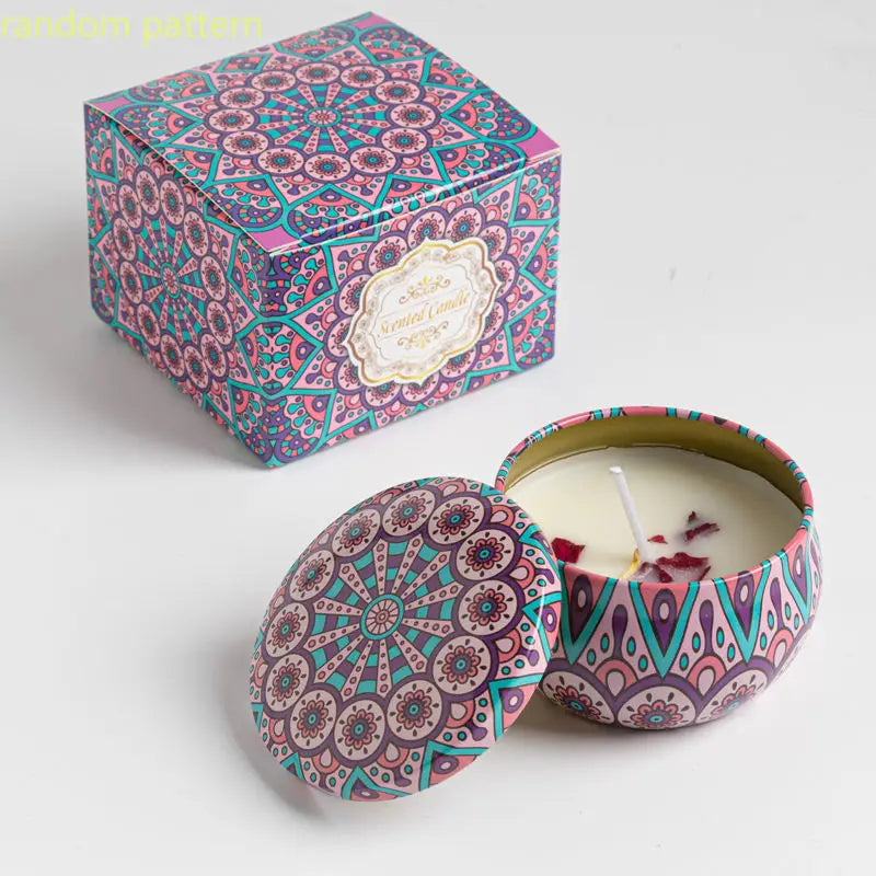 Velas aromáticas de osmanthus y gardenia con pétalos. Pequeñas velas aromáticas románticas para cumpleaños de niñas. Aromaterapia para el hogar.