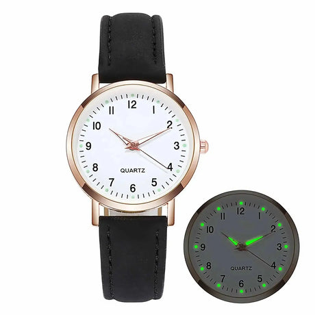 Reloj Mujer Fashion Watch for Women Leather Belt Watches Ladies Luxury Analog Quartz Luminous Wristwatch Clock Relogio Feminino - Lootquake