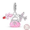 S925 Sterling Silver Princess Golf Hamster Camera Travel Three Piece Set Charms Beads 3mm DIY Fine Jewelry Making - Lootquake