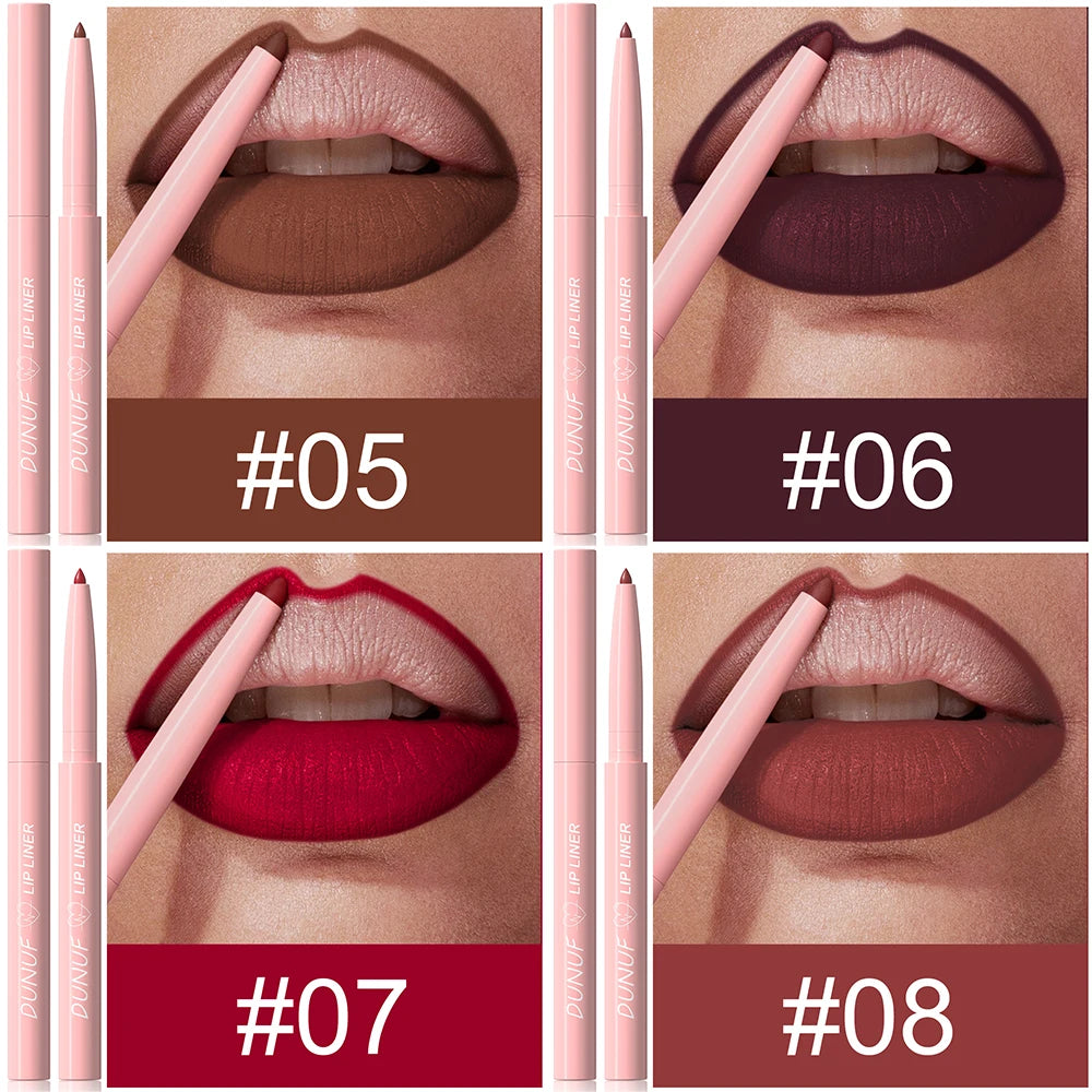 12-Color Luxury Matte Lipliner - Waterproof, Moisturizing,Long-Lasting,Non-Stick,Perfect Versatile Shades for All Skin Types