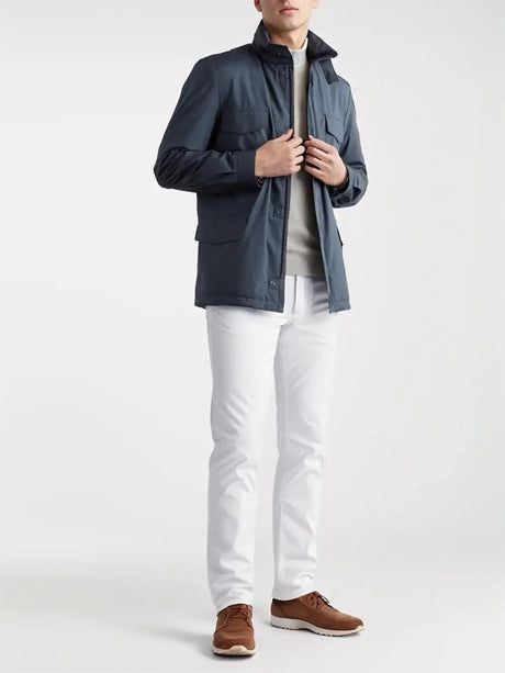 Men's new jacket spring and autumn design solid color zipper large pocket stand collar men's casual windbreaker jacket - Lootquake
