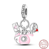 Juego de tres piezas de abalorios de 3 mm con diseño de princesa de golf y hámster, para hacer joyas finas.