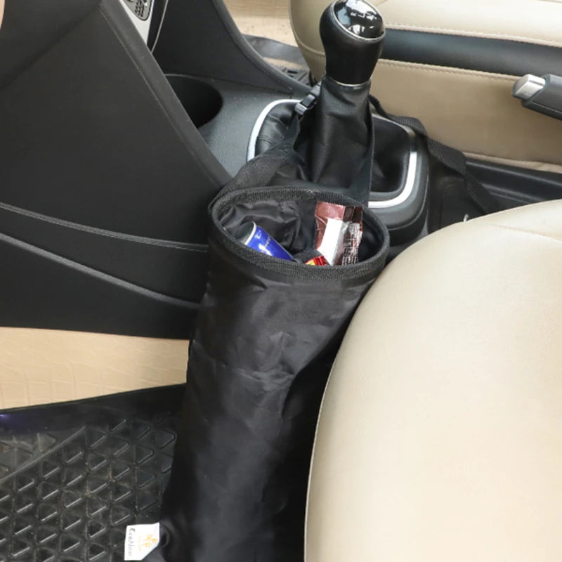 Car Garbage Bin Oxford Cloth Black Auto Trash Bag Hanging Seat Back Storage Bag Trash Can Organizer Car Accessories Interior