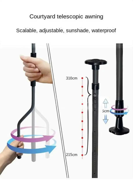 Awnings Rain and Snow Resistant UV Resistant Folding and Telescopic Canopy Tent Outdoor Garden Balcony Roof Courtyard Sunshade - Lootquake