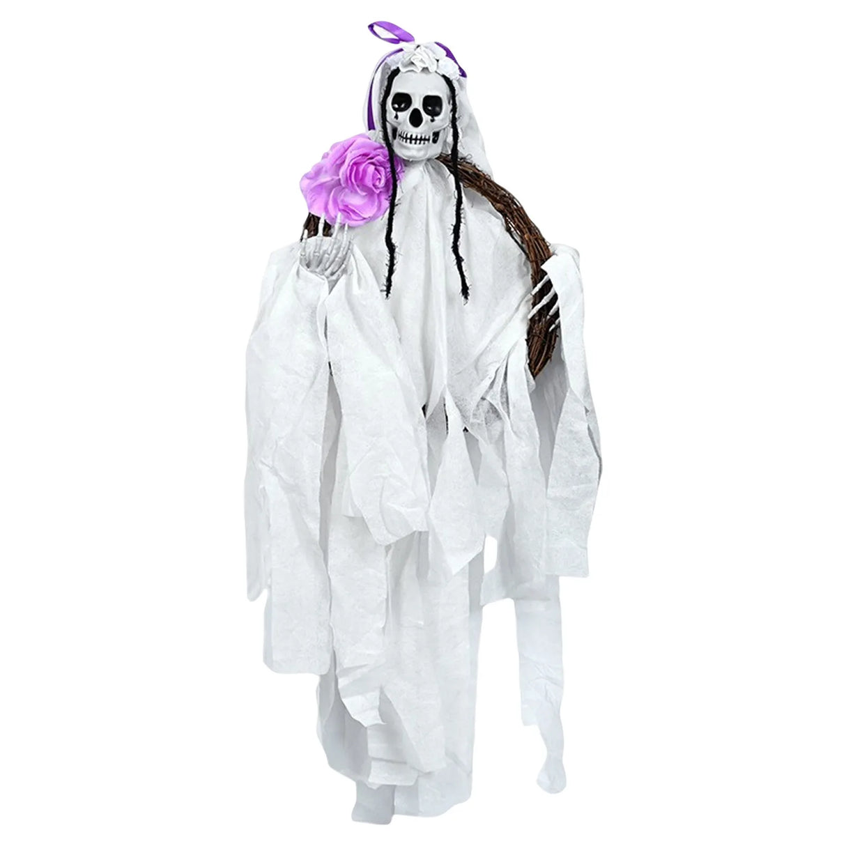Spooky Hanging Ghost Decor Spooky Halloween Hanging Ghost Decorations for Haunted House Cemetery Front Yard Terror Skull Ghost