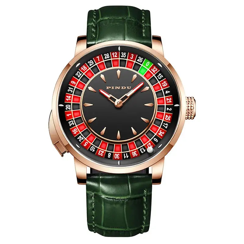 Pindu Player Gambling Series Men's Watch European Roulette Poker Game Fully Automatic Mechanical Sports Design Party Watch - Lootquake