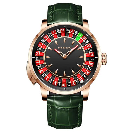 Pindu Player Gambling Series Men's Watch European Roulette Poker Game Fully Automatic Mechanical Sports Design Party Watch - Lootquake
