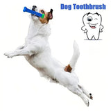 Cepillo de dientes de goma para perros, masajeador de limpieza de grado alimenticio, juguete masticable para limpiar los dientes de mascotas con una ligera fuerza de mordida.